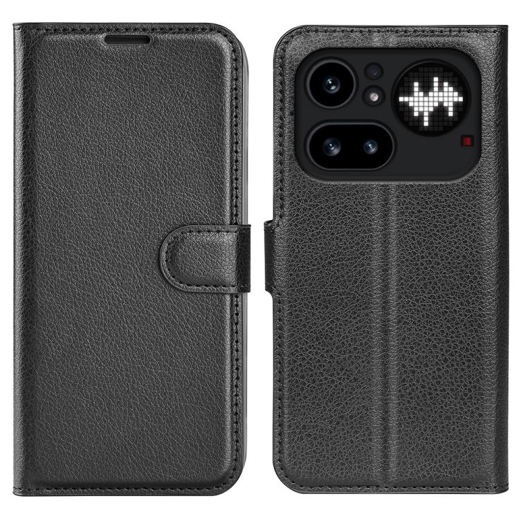 For Nothing Phone 4a Pro Litchi Texture Horizontal Flip Leather Phone Case with Holder(Black) For Nothing Phone 4a Pro Litchi Texture Horizontal Flip Leather Phone Case with Holder(Black)