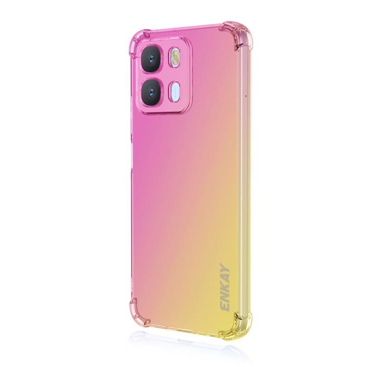 For OPPO A6x / A6 4G / 5G ENKAY Hat-Prince Gradient Airbag TPU Phone Case(Pink Gold)