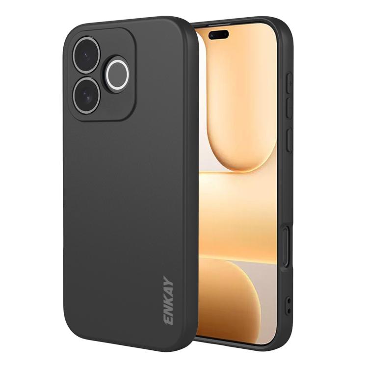 ForHonor 600 Lite Global / 500 Smart ENKAY Hat-Prince Liquid Silicone Shockproof Soft Phone Case(Black)