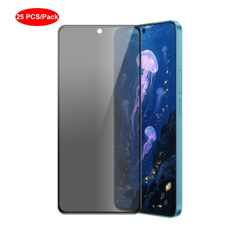 For Redmi Note 17 Pro Global 163.5mm JUNSUNMAY 25 PCS/Pack Silk Print Full Coverage Privacy Tempered Glass Film