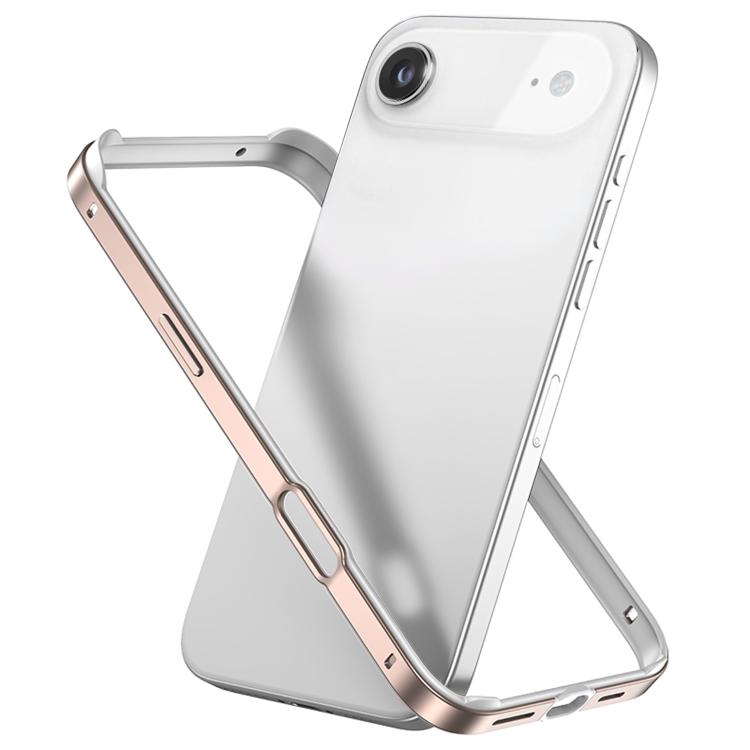 For iPhone Air Metal Hybrid Silicone Four-Corner Shockproof Cooling Phone Frame Case(White vinyl + For iPhone Air Metal Hybrid Silicone Four-Corner Shockproof Cooling Phone Frame Case(White vinyl +