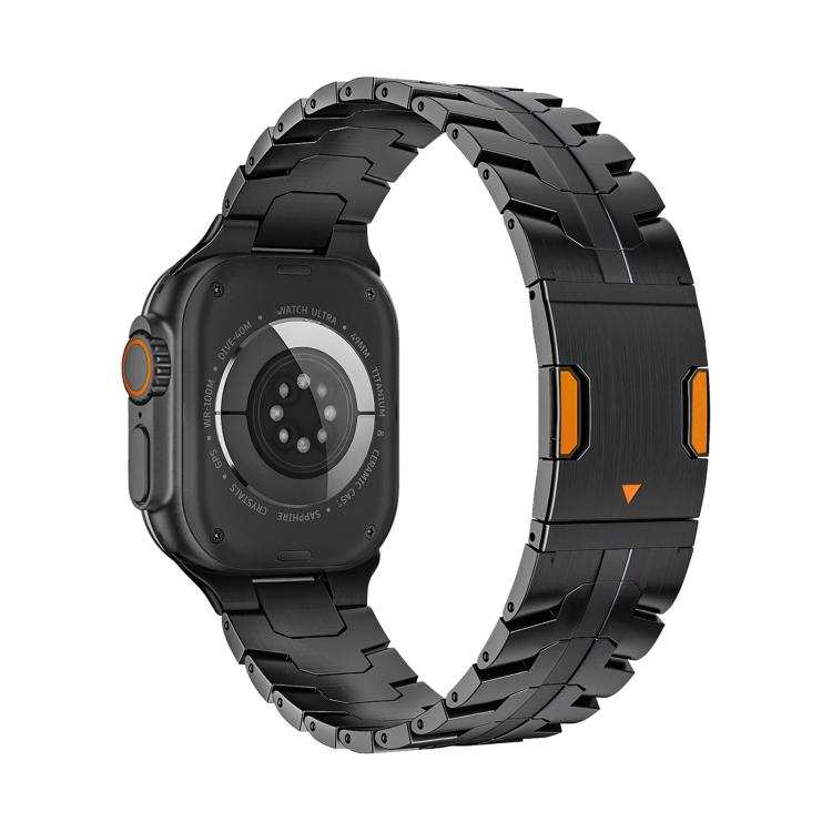 For Apple Watch 46mm / 49mm / 45mm / 44mm Iron Man Magnetic Titanium Metal Watch Band(Black)