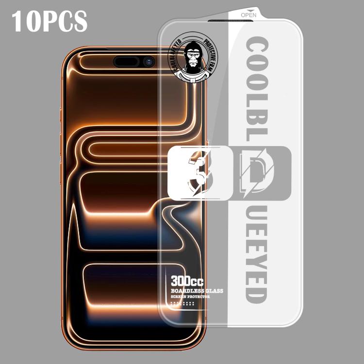For iPhone 17 Pro Max 10pcs 300CC 3D Borderless Anti-Dust Mesh Anti-Static HD Tempered Glass Flim