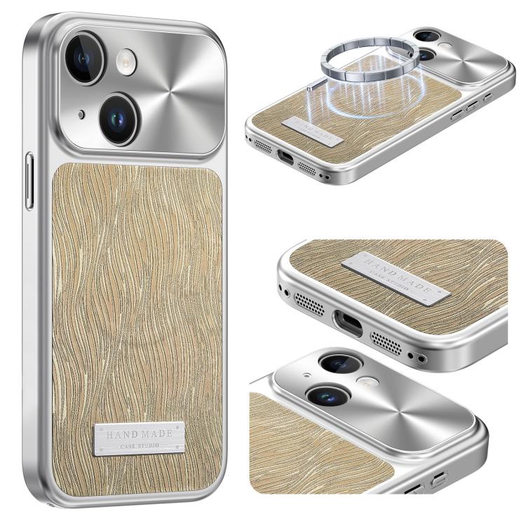 For iPhone 13 Flowing Water Ripple Magnetic Shockproof Phone Case(Yellow)