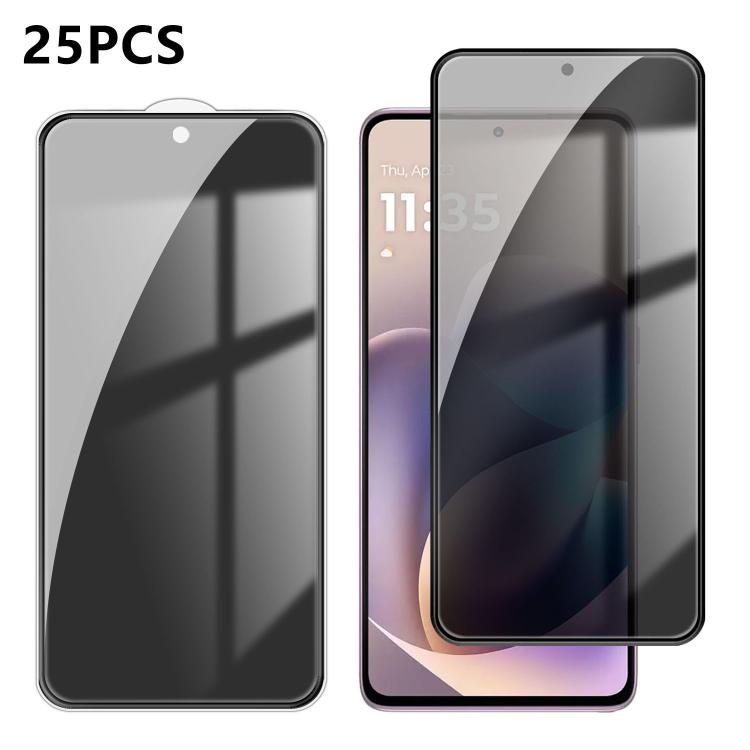 For Motorola Moto G Stylus 5G 2026 25pcs High-Aluminum Full-Coverage Anti-Fingerprint Screen-Printed Privacy Tempered Glass Film