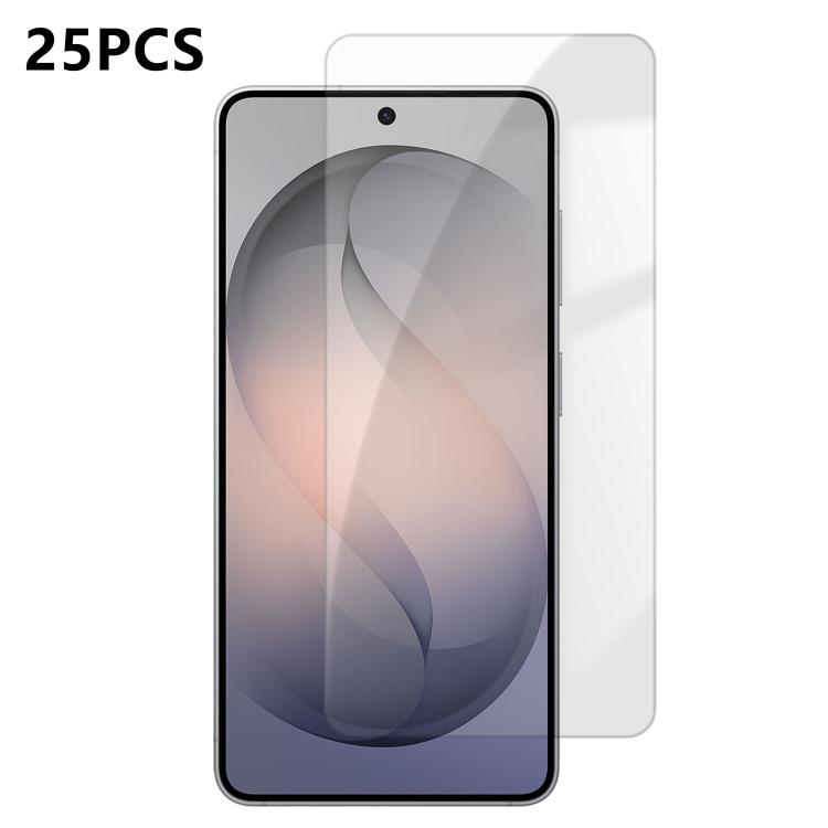 For Samsung Galaxy S26+ 5G 25pcs High-Aluminum Semi-Screen Anti-Fingerprint HD Tempered Glass Film