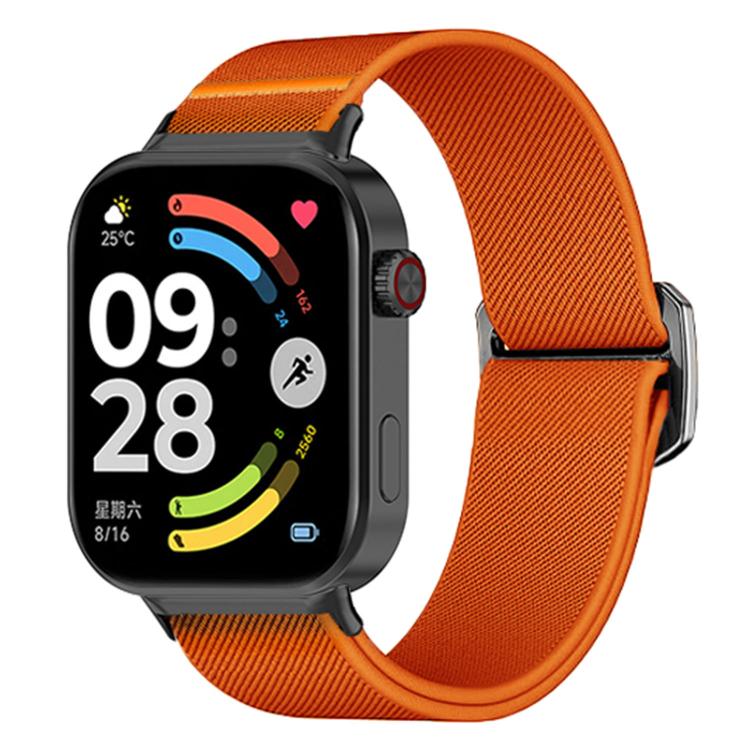 For Redmi Watch 6 / 5 / Xiaomi Band 9 Pro Bull Bead Buckle Elastic Nylon Watch Band(Orange)