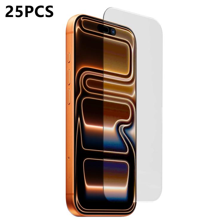 For iPhone 17 Pro Max 25pcs 3D Curved Semi-Screen No White Border High-Alumina Full Glue HD Tempered Glass Film