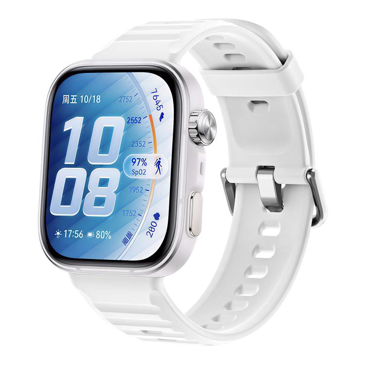 For Huawei Watch Fit 5 / Fit 5 Pro Wave Texture Solid Color Silicone Watch Band(Snow White)