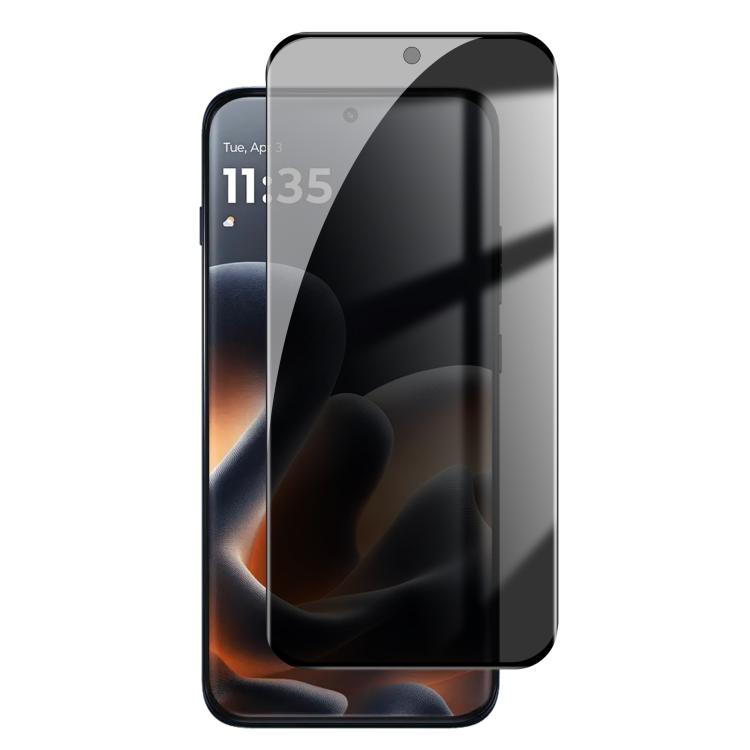 For Motorola Edge 70 Pro 5G Kalebol Curved High-Aluminum Screen-Printed Full-Coverage Anti-Fingerprint Black-Border Privacy Tempered Glass Film