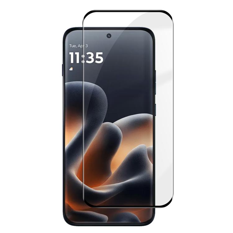 For Motorola Edge 70 Pro 5G Kalebol Curved High-Aluminum Screen-Printed Full-Coverage Anti-Fingerprint Black-Bordered HD Tempered Glass Film