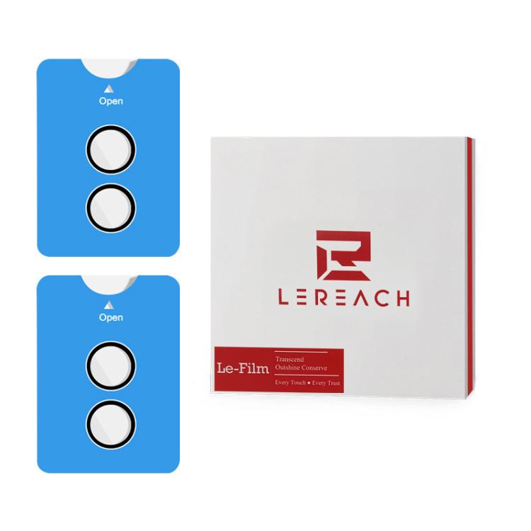 For Honor 600 Global 2pcs/Set LeReach TF Series Invisible Edition HD Wear-Resistant Camera Lens Glass Film(Clear with Black Frame)