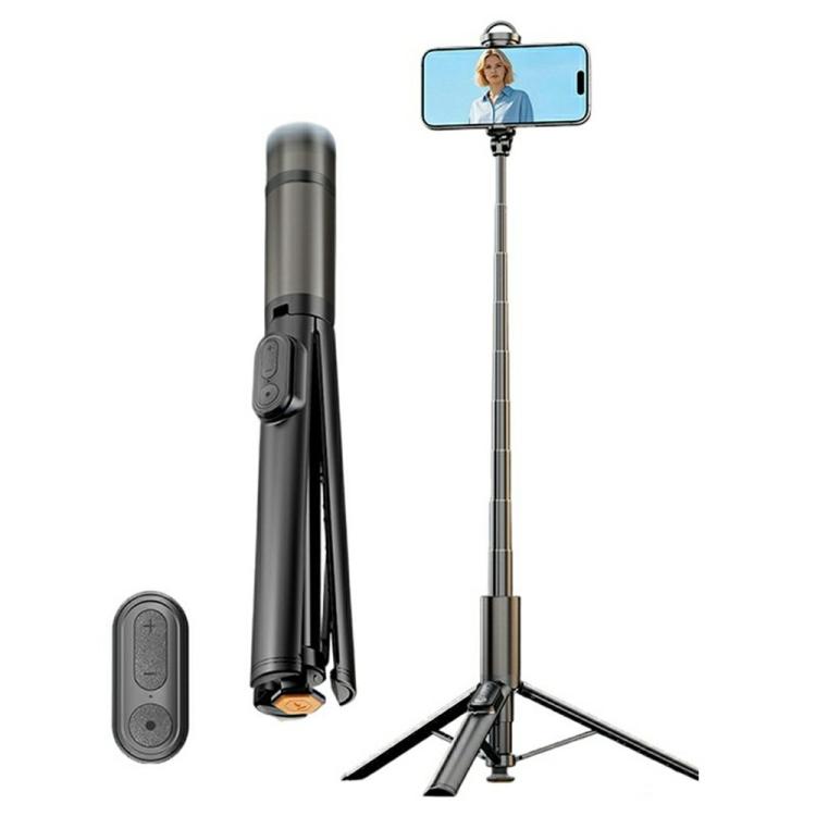 K60 For Photography 170cm Extendable Aluminum Alloy Phone Holder Portable Selfie Stick Tripod(Black)