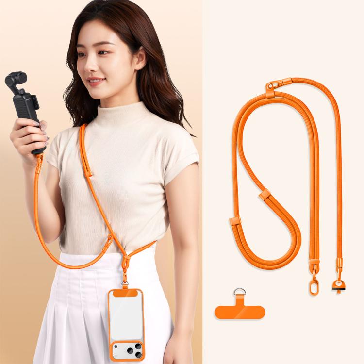 For DJI Osmo Pocket 4 / 3 Adjustable Long And Short Anti-Loss 3-in-1 Crossbody Camera Strap(Orange)