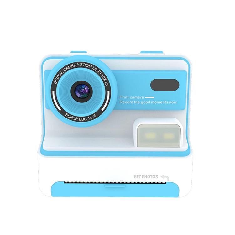 Kids Instant Print Camera, 1080P 48MP 2.4 inch Screen 16X Zoom Children Camera, Thermal Printer Portable Travel Selfie Camera Toy(Blue)