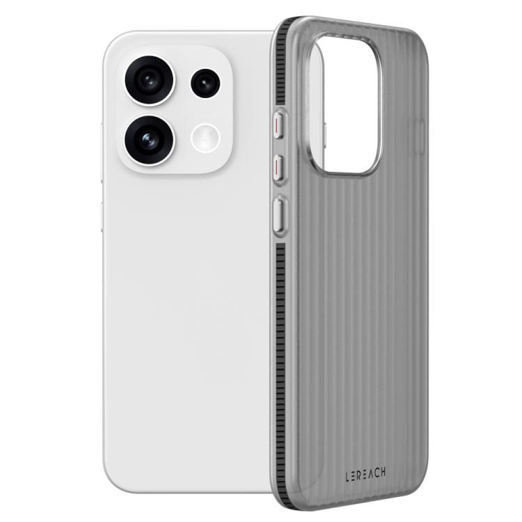 For OPPO Reno16 /16 Pro Global LeReach TOC Icicle Series Ice Mist Double-Sided Non-Slip Phone Case(Black)