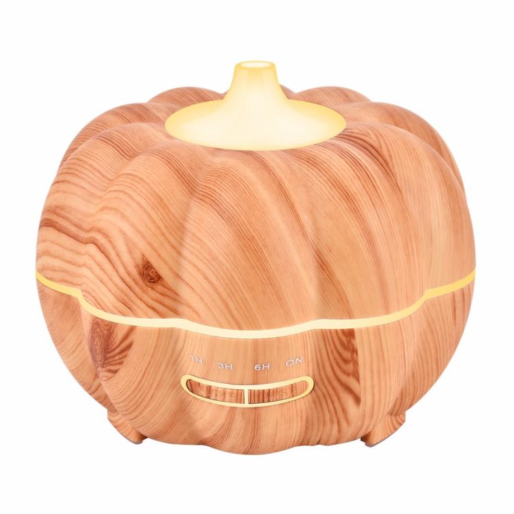 400ml Halloween Pumpkin Wood Grain Diffuser Ultrasonic Humidifier(US Plug)