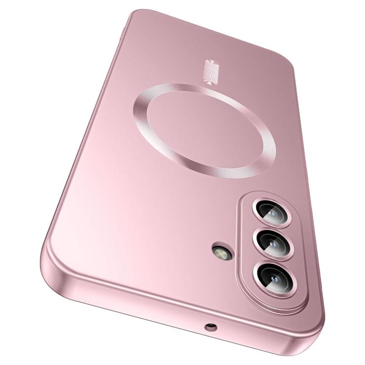For Galaxy A18 4G / 5G Ultra thin Metallic TPU MagSafe Phone Case with Lens Film(Pink)