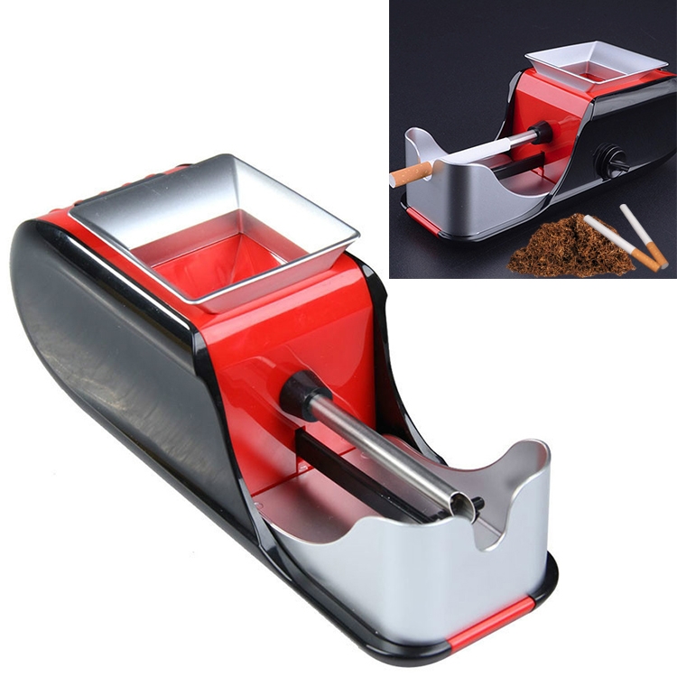 tobacco equipment Electric Cigarette Maker Automatic Cigarette Puller Set Empty Tobacco Pipe  Household Tobacco Equipment, EU Plug(Red)
