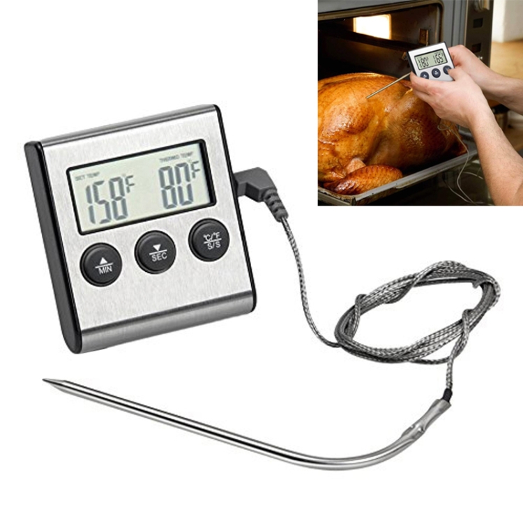 2 Thermomètres De Cuisine Numériques Avec Sondes Longues - Thermomètre Cuisson BBQ Viande