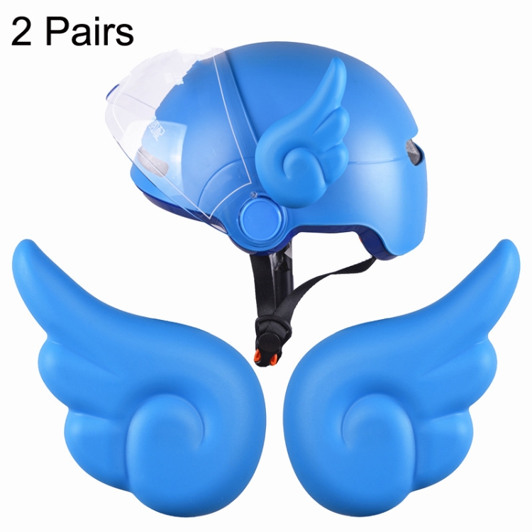 2 Pairs Motorcycle Helmet Angel Wings Decoration(Blue) 2 Pairs Motorcycle Helmet Angel Wings Decoration(Blue)