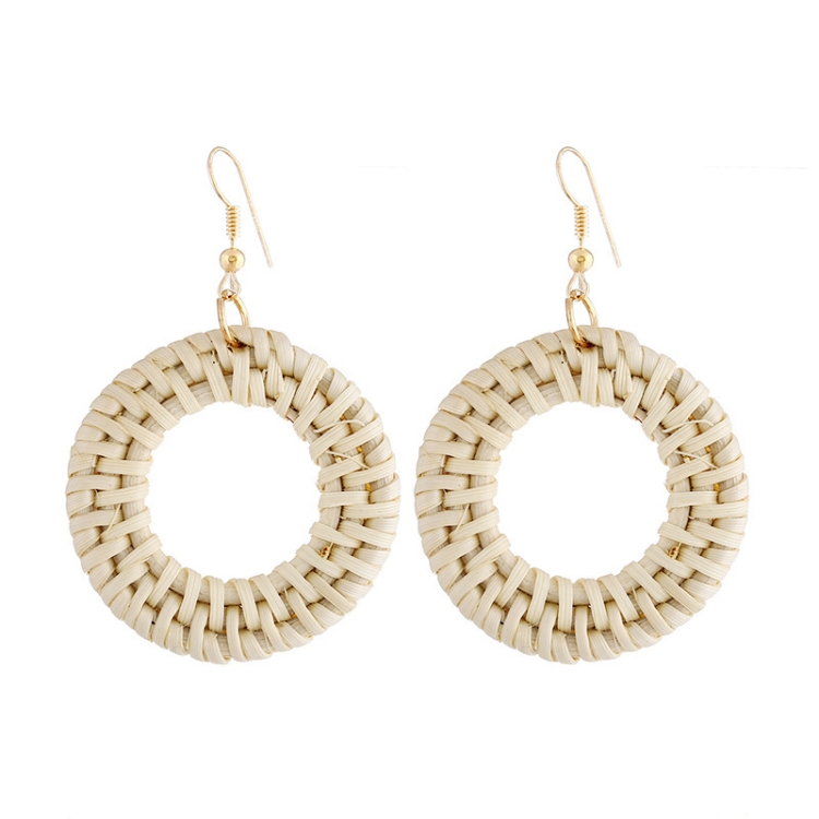 E2002 E2002-6 Knock Pattern Deep Cake Bamboo Vine Handmade Woven Earrings ...