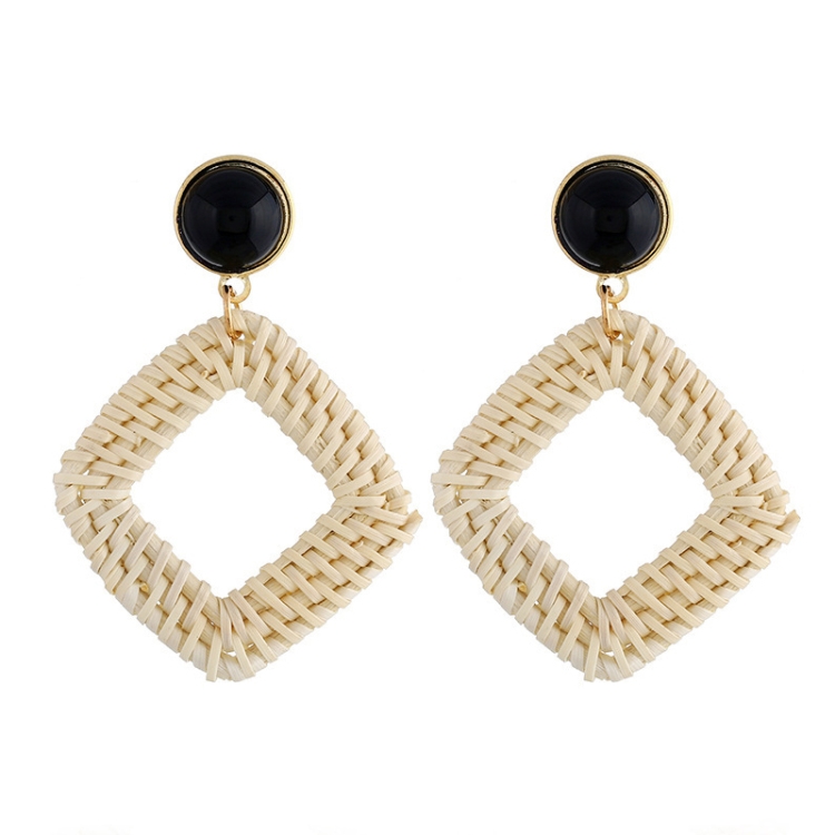 E2002 E2002-6 Knock Pattern Deep Cake Bamboo Vine Handmade Woven Earrings ...