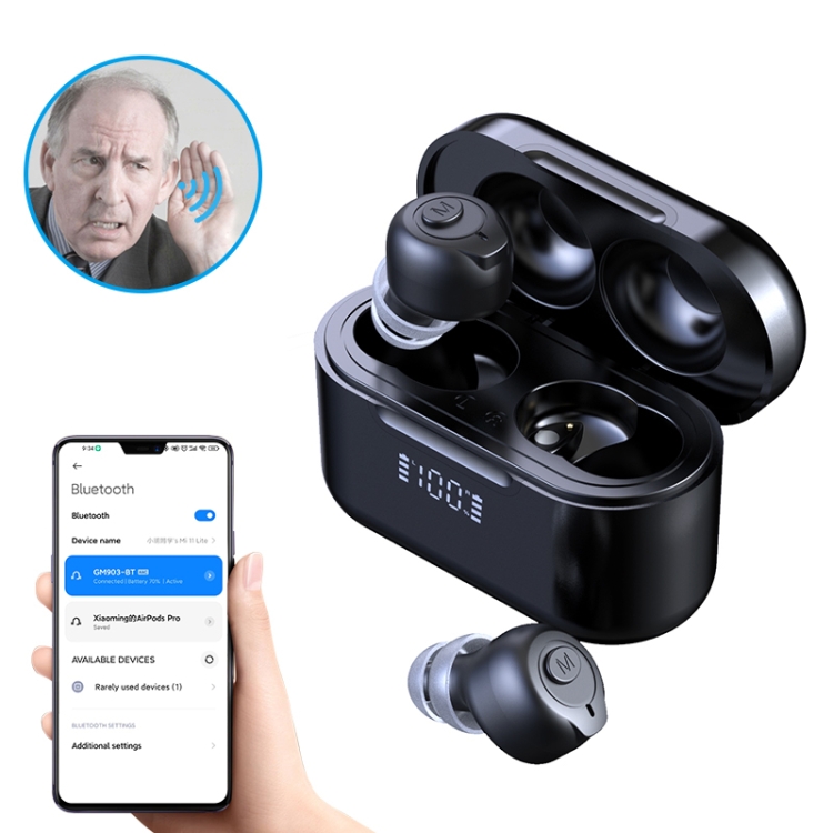 GM-903 Bluetooth hearing amplifiers with display charging case