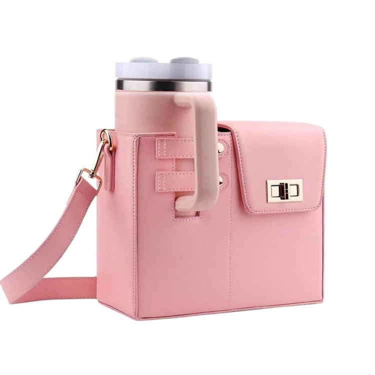 Pink FrostSip leather cup bag