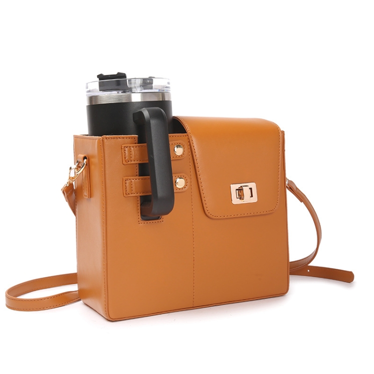 Brown FrostSip leather cup bag