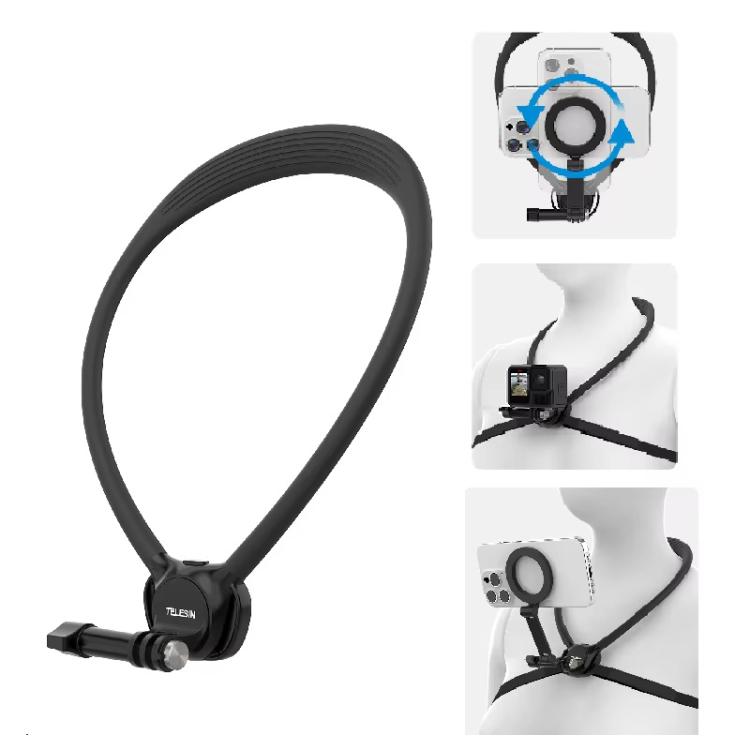 TELESIN Action Camera Neck Holder SE2.0 POV Perspective Bracket With ...