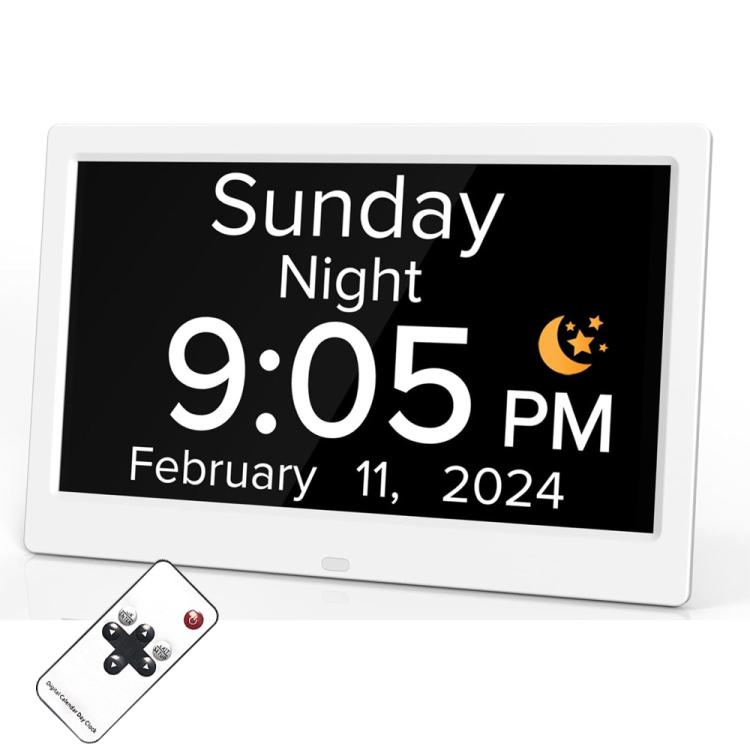 10 Inch Digital Clock With Voice Time Announcement, Auto DST Adjustment