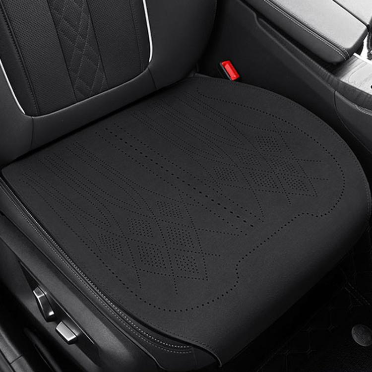 ZD25A Universal Suede Car Seat Cushion Summer Breathable Double-Sided Seat Pad, Spec: Front Row Black