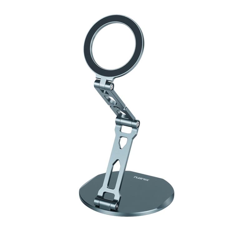 XILETU XJ-27 Dual-Sided Magnetic Phone Tablet Holder Foldable Desktop Stand with 1/4-inch Thread Hole & Arri Locating Pin(Nitrile Color)
