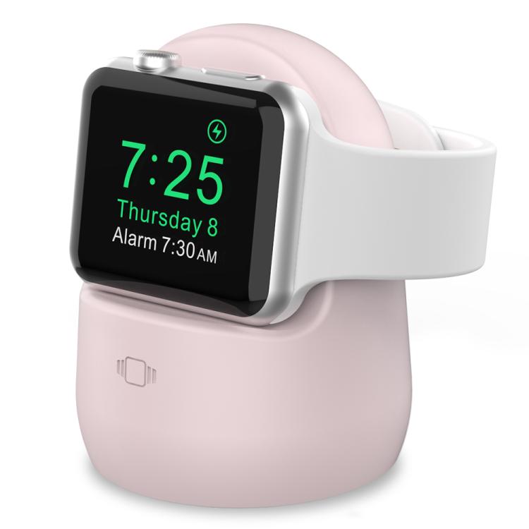 For Apple Watch AhaStyle PT63 Silicone Charging Storage Stand Mini Charging Base, Without Charger(Pink)