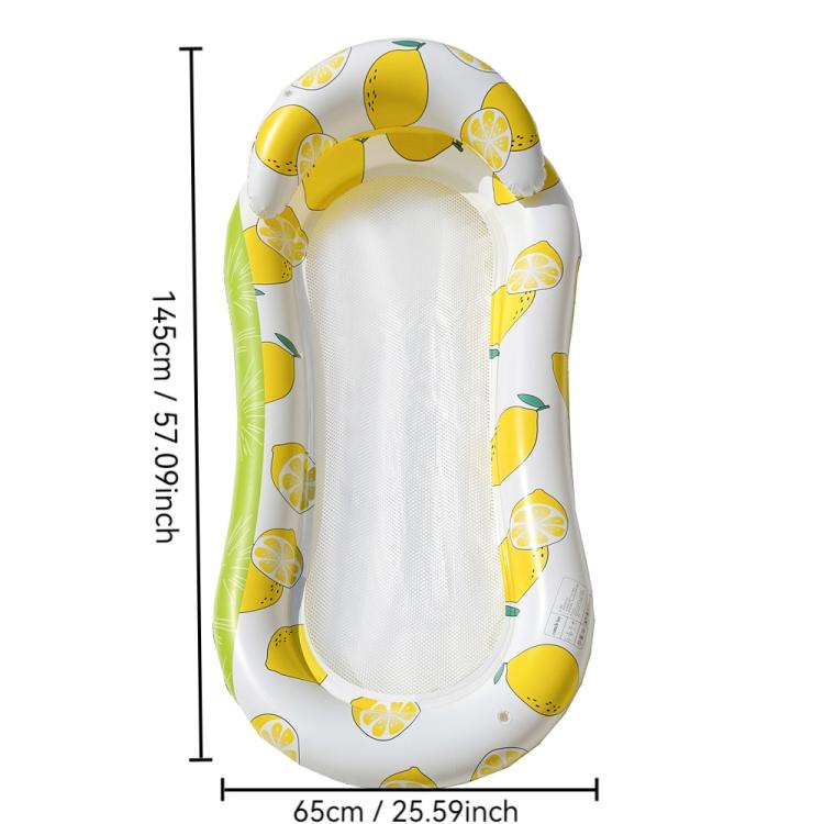 Inflatable Thickened Floating Bed Water Air Lounger, Style: Yellow Lemon