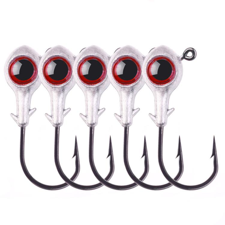 HENGJIA JI042 5pcs /Pack Jig Head Hook Saltwater Reinforced Sharp Point Fishing Hook, Spec: 2.5g
