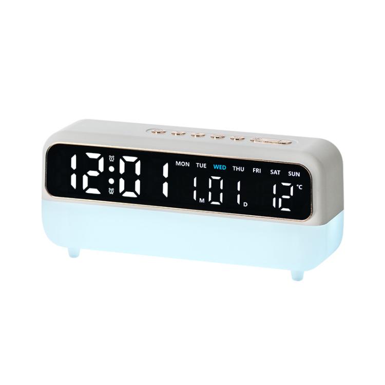 Multi-Function Digital Alarm Clock With Dimmable Night Light, Date/Weekday/Temperature, Dual Alarms, Timer Function, USB Charging Port(2818 White)