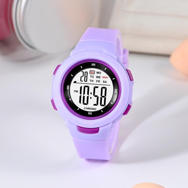 MINGRUI Kids Digital Sport Watch for Boys Girls 30M Waterproof Outdoor Electronic Watches with LED Backlight, Alarm, Stopwatch, Calendar Date(Purple)