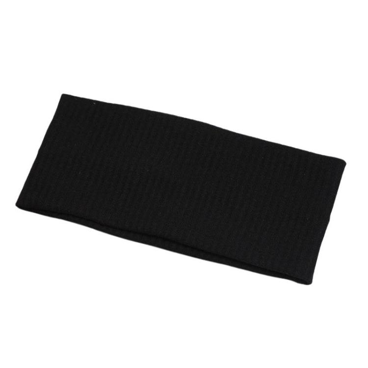 18.5 x 8cm Knitted Striped Sports Headband Wide Edge Face Washing Hair Band(Black)
