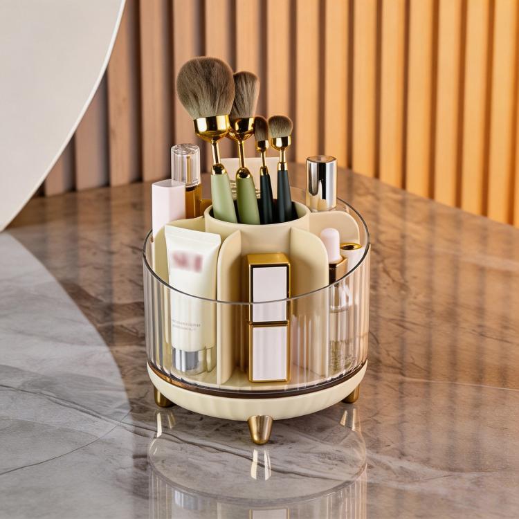360-degree Rotating Makeup Organizer for Vanity Multi-Grid Spinning ...