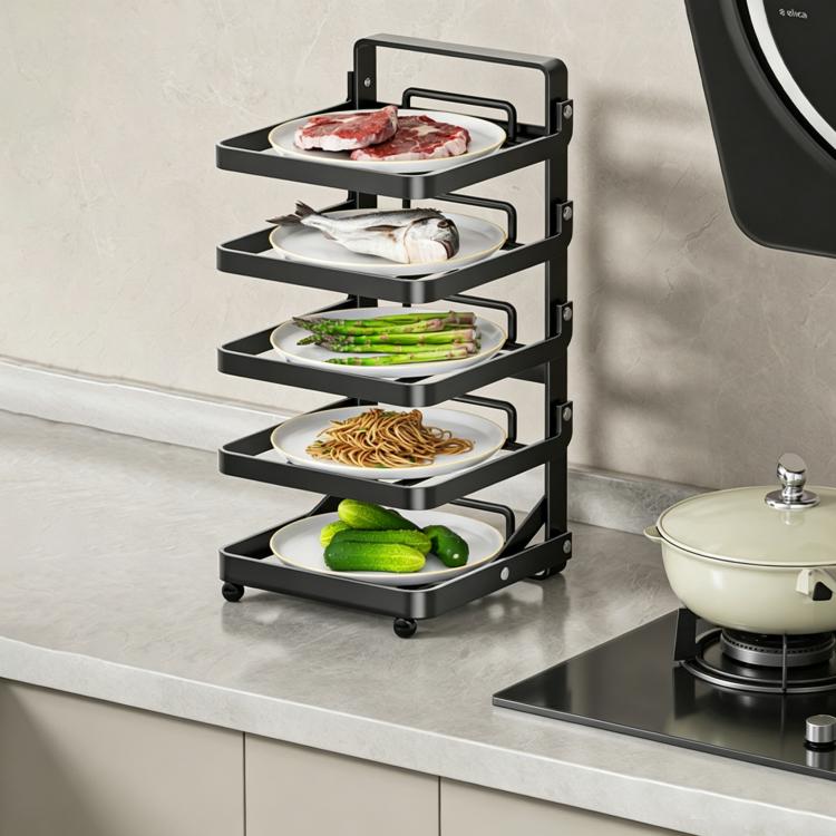 Tabletop Food Rack Multi-Tier Kitchen Food Preparation Rack Foldable Storage Rack, Color ...