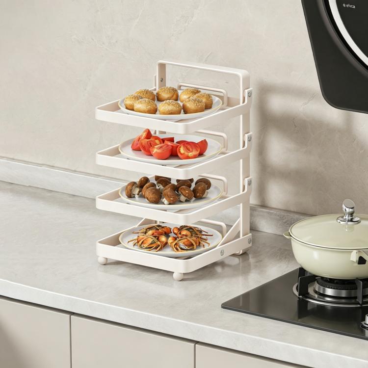 Multi-Tier Kitchen Food Preparation Rack Foldable Storage Rack, Color ...