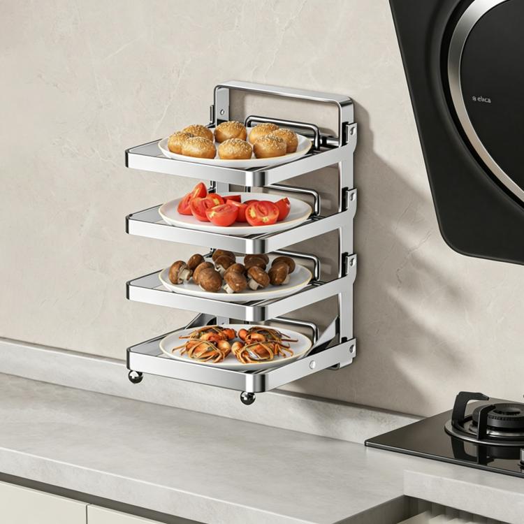 Multi-Tier Kitchen Food Preparation Rack Foldable Storage Rack, Color ...