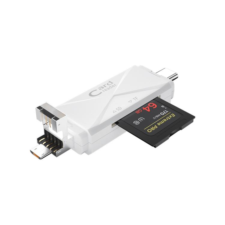 Cell Phone SD / TF Card Multi-Function 3 In 1 Card Reader(White)