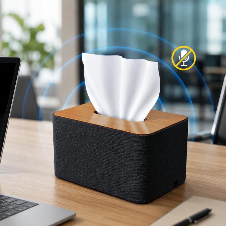 BS-99 Covert Tissue Box Audio Protection Device, 360 Degrees Ultrasonic Voice Recorder Blocker, US Plug