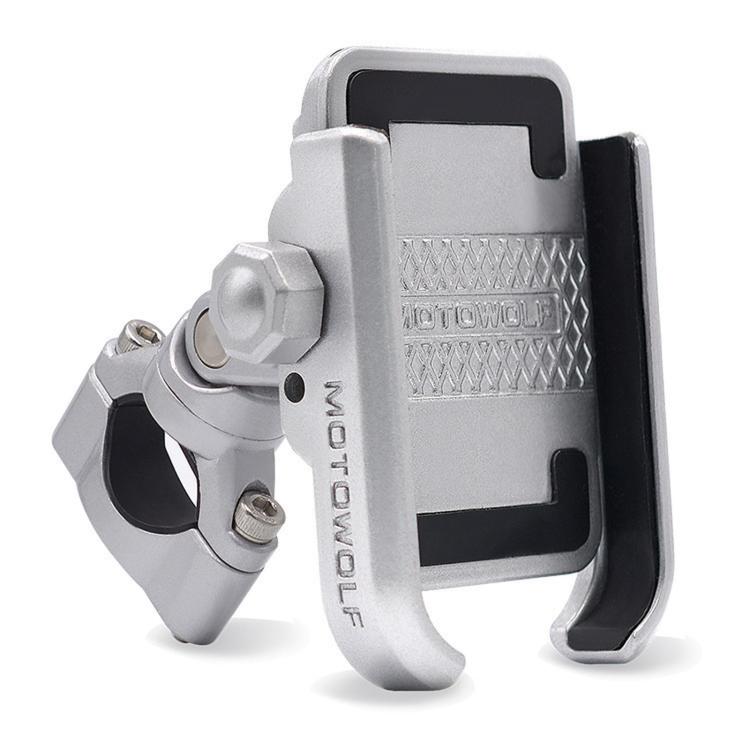 Bicycle Motorcycle Riding Navigation Aluminum Alloy Rotating Phone Holder(Silver)