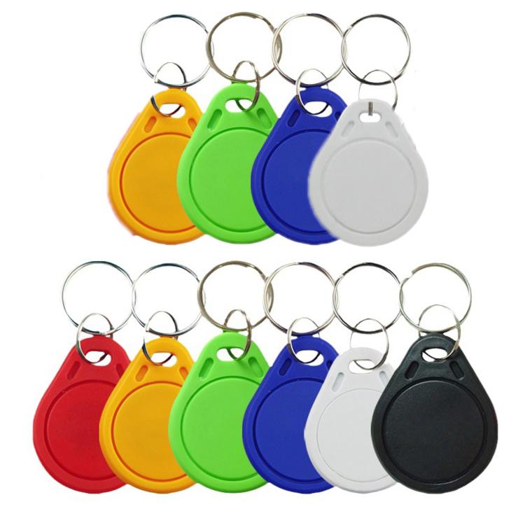 10pcs UID Keychain 13.56MHZ Access Control Card Rewritable IC Blank Copy Elevator Card(Random Color Delivery)