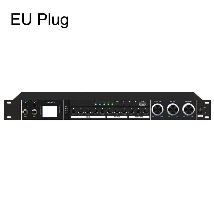 FX9plus Digital Karaoke Pre-Amplifier With Bluetooth USB DSP Reverb Effect Processor EU Plug(Black)