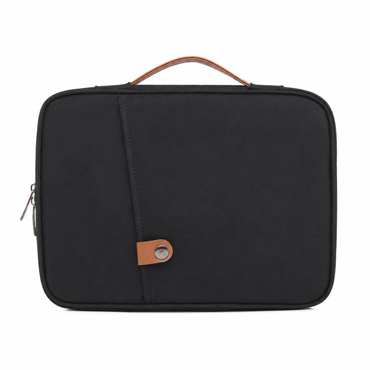 180 Degree Open Tablet Sleeve Bag With Front Pocket Handheld Carrying Case, Size: 11/12 inch(Black)